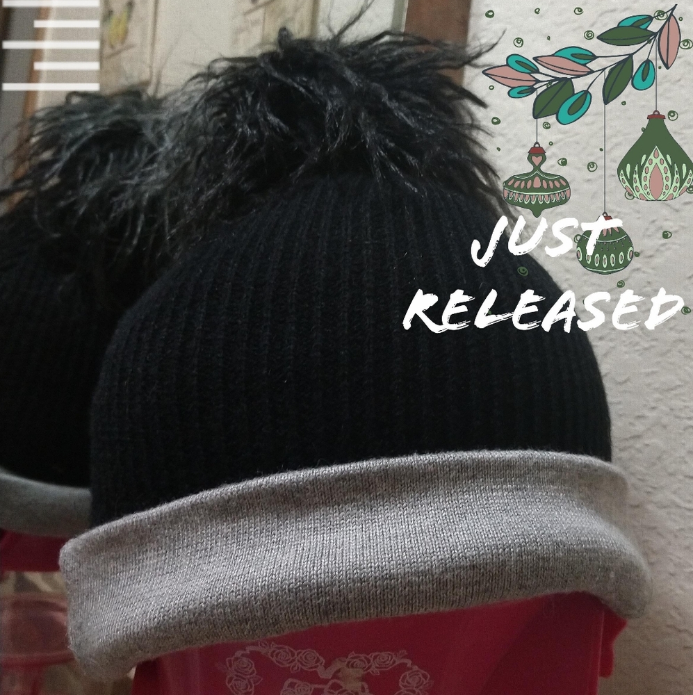 Black Hombre furry beanie